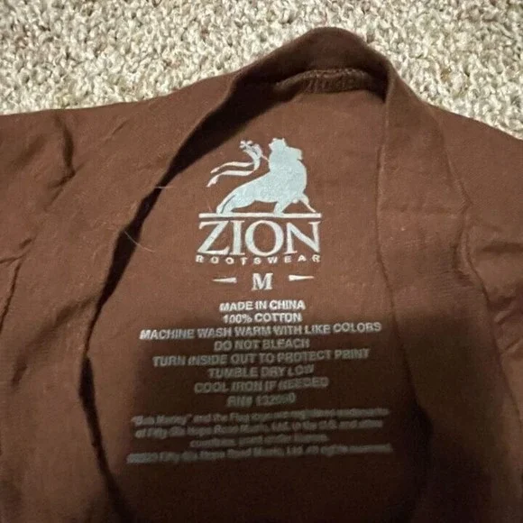 Bob Marley Jammin Zion 1978 Tour Brown Medium Tshirt cut Sleeves - Picture 8 of 8